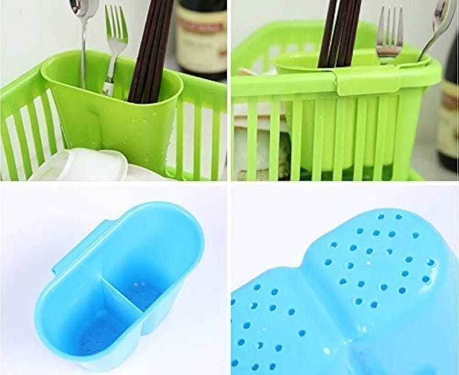 3 in 1 Large Durable Plastic Kitchen Sink Dish Drainer Rack