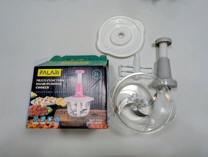 FALARI™ Multi-Function Hand-Pushing Cooker – 2L Vegetable Chopper & Grater