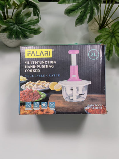 FALARI™ Multi-Function Hand-Pushing Cooker – 2L Vegetable Chopper & Grater