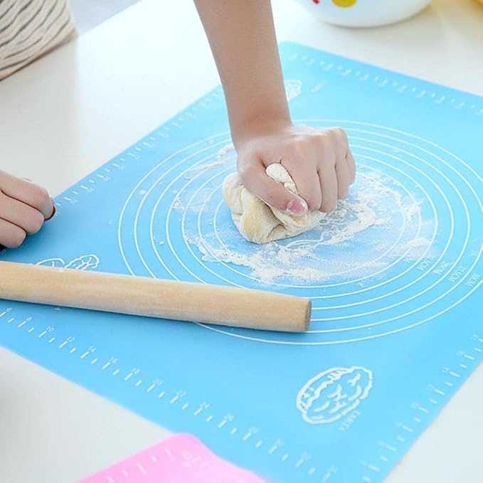 Silicone Roti & Baking Mat with Rolling Pin – Non-Stick, Mess-Free Cooking