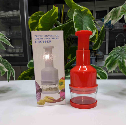 Push-Down Vegetable & Onion Chopper – Stainless Steel Blades, Fast & Easy Cutting