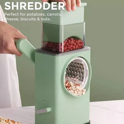 Manual Rotary 5-in-1 Vegetable Slicer Cutter | Mandoline with Handle & Drum Blades